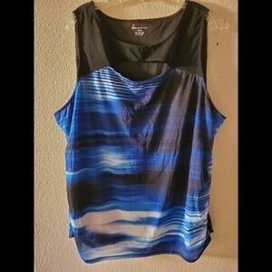 Lane Bryant 26/28 Sleeveless Blue Boho Tank Top